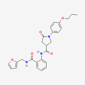 N-(2-{[(2-furylmethyl)amino]carbonyl}phenyl)-5-oxo-1-(4-propoxyphenyl)-3-pyrrolidinecarboxamide