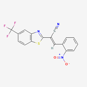 molecular formula C17H8F3N3O2S B4128948 3-(2-nitrophenyl)-2-[5-(trifluoromethyl)-1,3-benzothiazol-2-yl]acrylonitrile 
