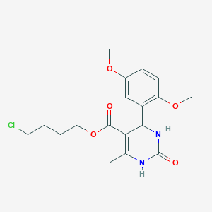 molecular formula C18H23ClN2O5 B412896 4-Chlorobutyl 4-(2,5-dimethoxyphenyl)-6-methyl-2-oxo-1,2,3,4-tetrahydro-5-pyrimidinecarboxylate CAS No. 295344-37-5