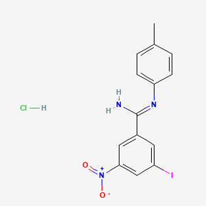 3-iodo-N-(4-methylphenyl)-5-nitrobenzenecarboximidamide hydrochloride
