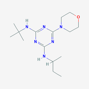 molecular formula C15H28N6O B412898 N~2~-(sec-butyl)-N~4~-(tert-butyl)-6-(4-morpholinyl)-1,3,5-triazine-2,4-diamine 