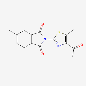 molecular formula C15H16N2O3S B4128988 2-(4-acetyl-5-methyl-1,3-thiazol-2-yl)-5-methyl-3a,4,7,7a-tetrahydro-1H-isoindole-1,3(2H)-dione 