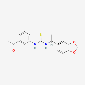 molecular formula C18H18N2O3S B4129001 N-(3-acetylphenyl)-N'-[1-(1,3-benzodioxol-5-yl)ethyl]thiourea 
