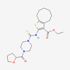 molecular formula C23H33N3O4S2 B4129003 ethyl 2-({[4-(tetrahydro-2-furanylcarbonyl)-1-piperazinyl]carbonothioyl}amino)-4,5,6,7,8,9-hexahydrocycloocta[b]thiophene-3-carboxylate 