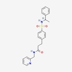 molecular formula C23H25N3O3S B4129037 3-(4-{[(1-phenylethyl)amino]sulfonyl}phenyl)-N-(2-pyridinylmethyl)propanamide 