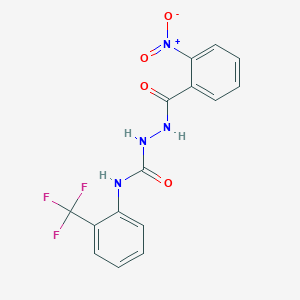 molecular formula C15H11F3N4O4 B4129067 2-(2-nitrobenzoyl)-N-[2-(trifluoromethyl)phenyl]hydrazinecarboxamide 