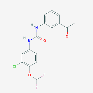 molecular formula C16H13ClF2N2O3 B4129106 N-(3-acetylphenyl)-N'-[3-chloro-4-(difluoromethoxy)phenyl]urea 