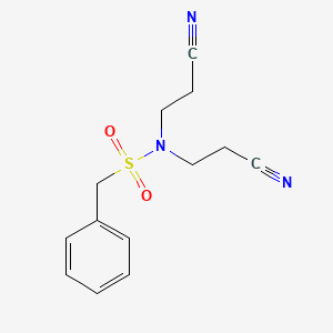 molecular formula C13H15N3O2S B4129119 N,N-bis(2-cyanoethyl)-1-phenylmethanesulfonamide 