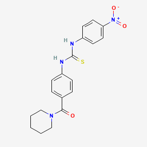 molecular formula C19H20N4O3S B4129124 N-(4-nitrophenyl)-N'-[4-(1-piperidinylcarbonyl)phenyl]thiourea 