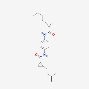 molecular formula C24H36N2O2 B412914 2-(3-methylbutyl)-N-[4-({[2-(3-methylbutyl)cyclopropyl]carbonyl}amino)phenyl]cyclopropanecarboxamide 