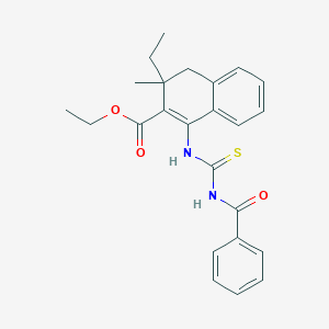 molecular formula C24H26N2O3S B412916 ethyl 1-(benzoylcarbamothioylamino)-3-ethyl-3-methyl-4H-naphthalene-2-carboxylate CAS No. 328070-75-3