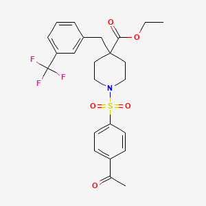 molecular formula C24H26F3NO5S B4129162 ethyl 1-[(4-acetylphenyl)sulfonyl]-4-[3-(trifluoromethyl)benzyl]-4-piperidinecarboxylate 