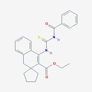 molecular formula C25H26N2O3S B412917 ethyl 1-(benzoylcarbamothioylamino)spiro[4H-naphthalene-3,1'-cyclopentane]-2-carboxylate CAS No. 313350-71-9