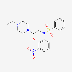 molecular formula C20H24N4O5S B4129180 N-[2-(4-ethyl-1-piperazinyl)-2-oxoethyl]-N-(3-nitrophenyl)benzenesulfonamide 