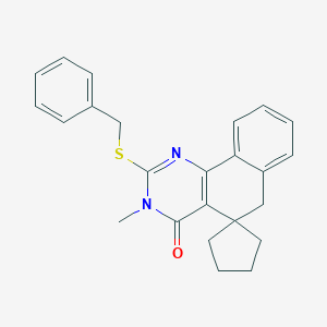 2-(benzylsulfanyl)-3-methyl-5,6-dihydrospiro(benzo[h]quinazoline-5,1'-cyclopentane)-4(3H)-one