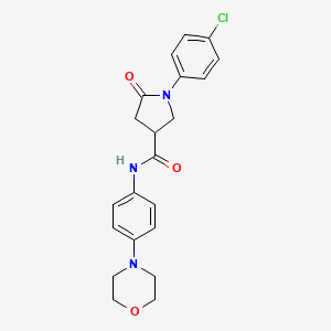 1-(4-chlorophenyl)-N-[4-(4-morpholinyl)phenyl]-5-oxo-3-pyrrolidinecarboxamide