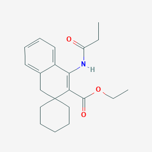 molecular formula C21H27NO3 B412920 ethyl 1-(propanoylamino)spiro[4H-naphthalene-3,1'-cyclohexane]-2-carboxylate CAS No. 300705-48-0