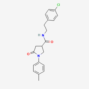 molecular formula C20H21ClN2O2 B4129212 N-[2-(4-chlorophenyl)ethyl]-1-(4-methylphenyl)-5-oxo-3-pyrrolidinecarboxamide 