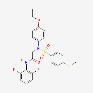 molecular formula C23H22F2N2O4S2 B4129227 N~1~-(2,6-difluorophenyl)-N~2~-(4-ethoxyphenyl)-N~2~-{[4-(methylthio)phenyl]sulfonyl}glycinamide 