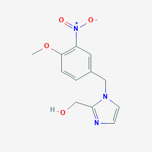 molecular formula C12H13N3O4 B412924 (1-{3-nitro-4-methoxybenzyl}-1H-imidazol-2-yl)methanol 