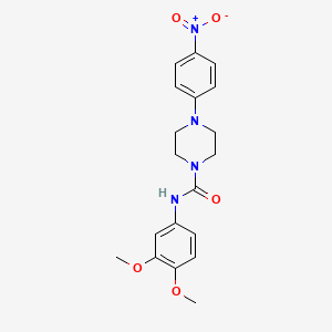 molecular formula C19H22N4O5 B4129240 N-(3,4-dimethoxyphenyl)-4-(4-nitrophenyl)-1-piperazinecarboxamide 