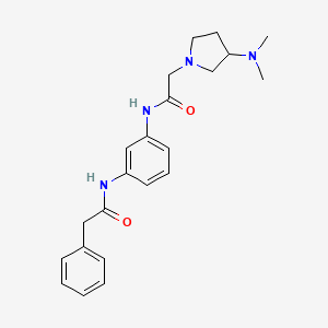 molecular formula C22H28N4O2 B4129244 2-[3-(dimethylamino)pyrrolidin-1-yl]-N-{3-[(phenylacetyl)amino]phenyl}acetamide 