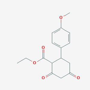molecular formula C16H18O5 B412927 Ethyl 2-(4-methoxyphenyl)-4,6-dioxocyclohexanecarboxylate CAS No. 5705-24-8