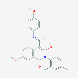 molecular formula C26H24N2O4 B412928 2-(2,4-dimethylphenyl)-7-methoxy-4-[(4-methoxyanilino)methylene]-1,3(2H,4H)-isoquinolinedione 