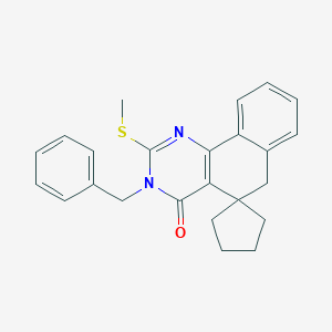 molecular formula C24H24N2OS B412929 3-benzyl-2-(methylsulfanyl)-5,6-dihydrospiro(benzo[h]quinazoline-5,1'-cyclopentane)-4(3H)-one CAS No. 305858-69-9