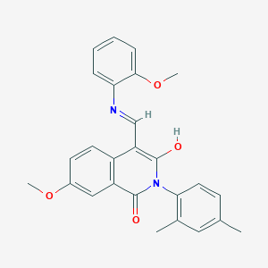 molecular formula C26H24N2O4 B412930 2-(2,4-dimethylphenyl)-7-methoxy-4-[(2-methoxyanilino)methylene]-1,3(2H,4H)-isoquinolinedione 