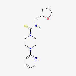 molecular formula C15H22N4OS B4129302 4-(2-pyridinyl)-N-(tetrahydro-2-furanylmethyl)-1-piperazinecarbothioamide 