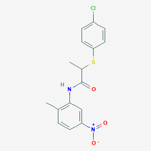 2-[(4-chlorophenyl)thio]-N-(2-methyl-5-nitrophenyl)propanamide