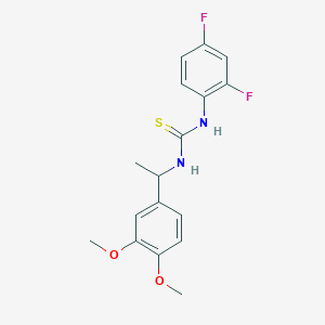 molecular formula C17H18F2N2O2S B4129322 N-(2,4-difluorophenyl)-N'-[1-(3,4-dimethoxyphenyl)ethyl]thiourea 