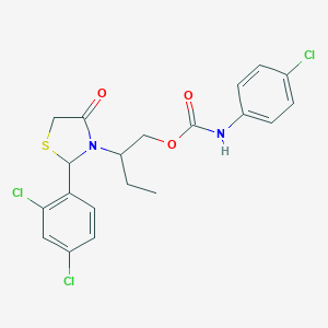 2-[2-(2,4-Dichlorophenyl)-4-oxo-1,3-thiazolidin-3-yl]butyl 4-chlorophenylcarbamate