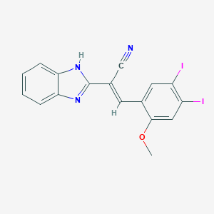 molecular formula C17H11I2N3O B412934 2-(1H-benzimidazol-2-yl)-3-(4,5-diiodo-2-methoxyphenyl)acrylonitrile 