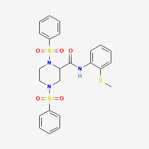 molecular formula C24H25N3O5S3 B4129344 N-[2-(methylthio)phenyl]-1,4-bis(phenylsulfonyl)-2-piperazinecarboxamide 