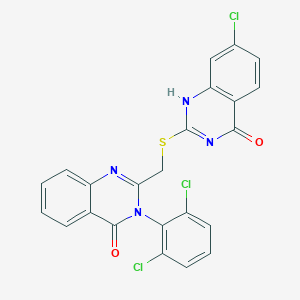 molecular formula C23H13Cl3N4O2S B412935 2-[(7-chloro-4-oxo-1H-quinazolin-2-yl)sulfanylmethyl]-3-(2,6-dichlorophenyl)quinazolin-4-one 