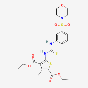 molecular formula C22H27N3O7S3 B4129352 diethyl 3-methyl-5-[({[3-(4-morpholinylsulfonyl)phenyl]amino}carbonothioyl)amino]-2,4-thiophenedicarboxylate 
