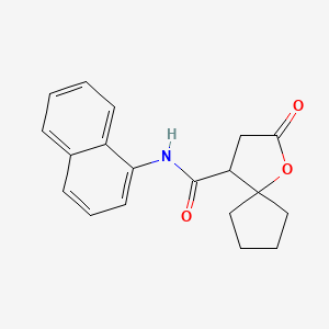 molecular formula C19H19NO3 B4129375 N-1-naphthyl-2-oxo-1-oxaspiro[4.4]nonane-4-carboxamide 