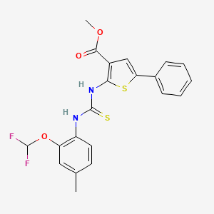 molecular formula C21H18F2N2O3S2 B4129379 methyl 2-[({[2-(difluoromethoxy)-4-methylphenyl]amino}carbonothioyl)amino]-5-phenyl-3-thiophenecarboxylate 