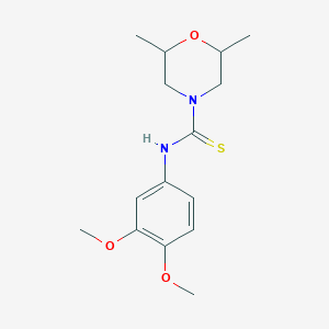 molecular formula C15H22N2O3S B4129384 N-(3,4-dimethoxyphenyl)-2,6-dimethyl-4-morpholinecarbothioamide 