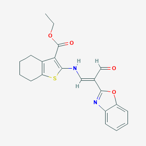 Ethyl 2-{[2-(1,3-benzoxazol-2-yl)-3-oxo-1-propenyl]amino}-4,5,6,7-tetrahydro-1-benzothiophene-3-carboxylate