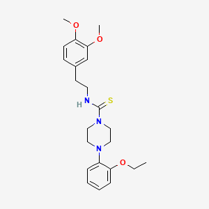 molecular formula C23H31N3O3S B4129408 N-[2-(3,4-dimethoxyphenyl)ethyl]-4-(2-ethoxyphenyl)-1-piperazinecarbothioamide 
