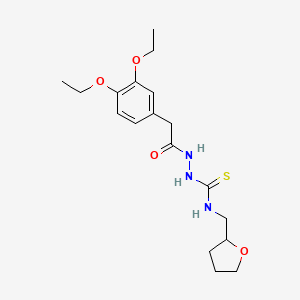 molecular formula C18H27N3O4S B4129409 2-[(3,4-diethoxyphenyl)acetyl]-N-(tetrahydro-2-furanylmethyl)hydrazinecarbothioamide 