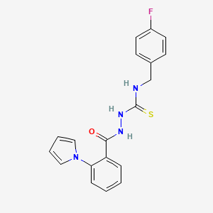 molecular formula C19H17FN4OS B4129413 N-(4-fluorobenzyl)-2-[2-(1H-pyrrol-1-yl)benzoyl]hydrazinecarbothioamide 
