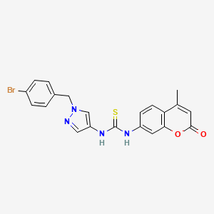 molecular formula C21H17BrN4O2S B4129415 N-[1-(4-bromobenzyl)-1H-pyrazol-4-yl]-N'-(4-methyl-2-oxo-2H-chromen-7-yl)thiourea 