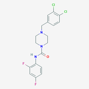 molecular formula C18H17Cl2F2N3O B4129425 4-(3,4-dichlorobenzyl)-N-(2,4-difluorophenyl)-1-piperazinecarboxamide 