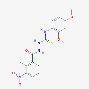 molecular formula C17H18N4O5S B4129445 N-(2,4-dimethoxyphenyl)-2-(2-methyl-3-nitrobenzoyl)hydrazinecarbothioamide 