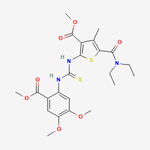 molecular formula C23H29N3O7S2 B4129449 methyl 5-[(diethylamino)carbonyl]-2-[({[4,5-dimethoxy-2-(methoxycarbonyl)phenyl]amino}carbonothioyl)amino]-4-methyl-3-thiophenecarboxylate 