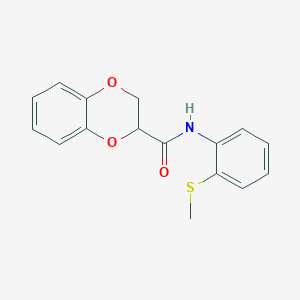 molecular formula C16H15NO3S B4129468 N-[2-(methylthio)phenyl]-2,3-dihydro-1,4-benzodioxine-2-carboxamide 